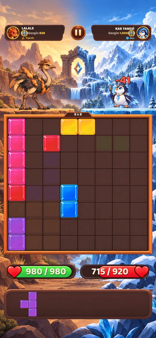 Block battle between two creatures